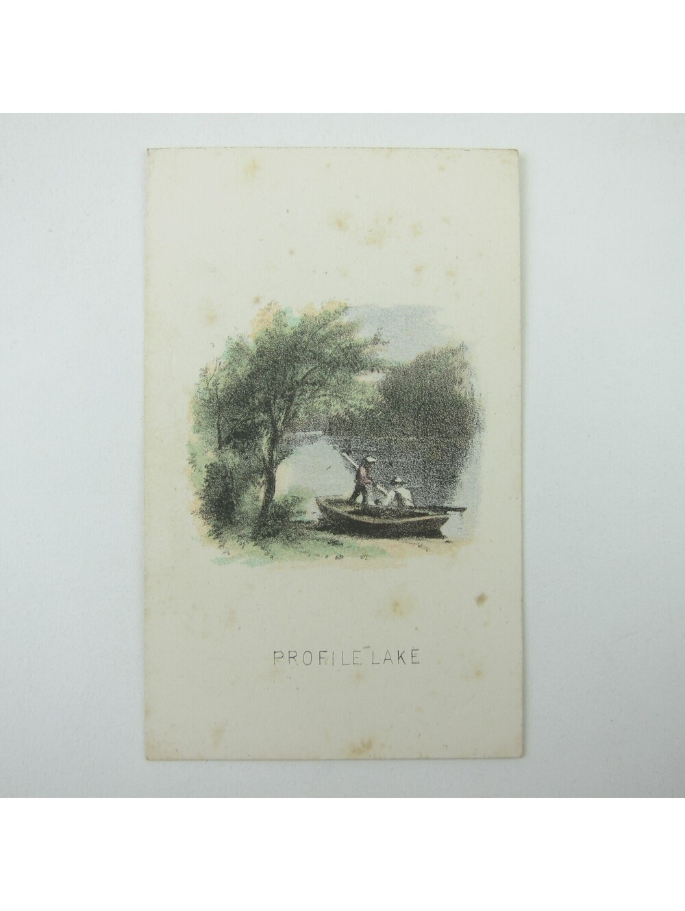 Color Lithograph Print Winter Landscape Snow House & Trees Bitter Cold Antique